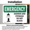 Signmission Shower And Eyewash Do Not Block With Symbol, 5 in W x Rectangle, Vinyl Decal OS-2PACK-EM-D-35-L-10420 - alternate 3